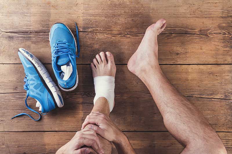 runner taped ankle