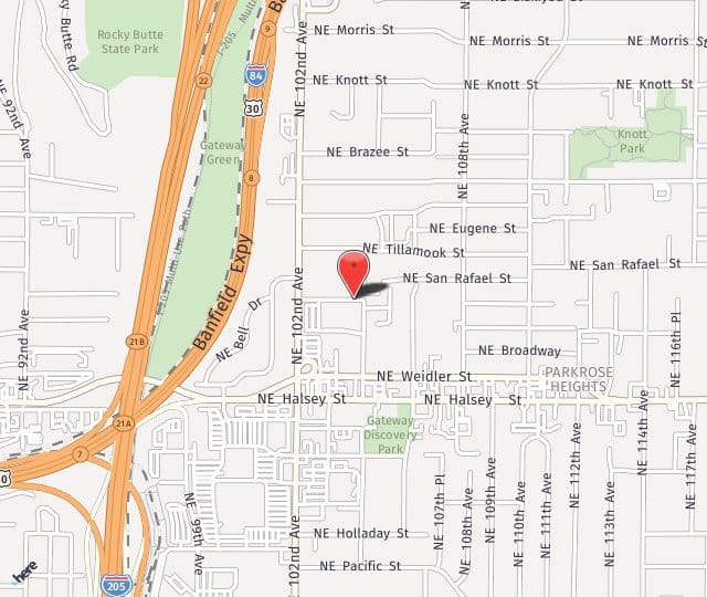 Location Map: 10373 NE Hancock Street Portland, OR 97220